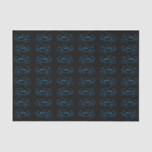 Blue Lobster Sea Animal Simple Kontur Zeichn Art Seidenpapier (Vorderseite)