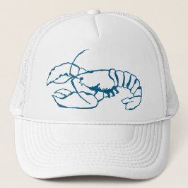 Blue Lobster Sea Animal Simple Kontur Zeichn Art Truckerkappe