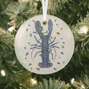 Blue Lobster Weihnachtslicht Glass Ornament Aus Glas