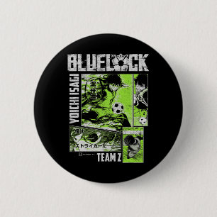 Blue Lock Yoichi Isagi geteilte Fußball-Tafeln Button