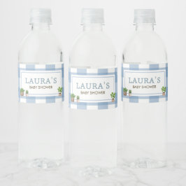 Blue Locwn Grown Bauern Market Baby Shower Wasserflaschenetikett