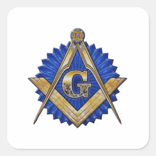 Blue Lodge Mason Quadratischer Aufkleber