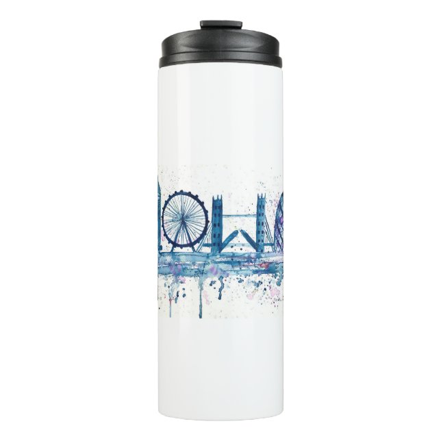 Blue London Skyline Thermosbecher (Vorderseite)