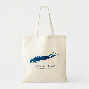 Blue Long Island New York Map WedgeGuest Tragetasche
