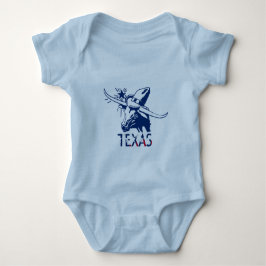Blue Longhorn Steer mit Cowboy-Hut und Buchstaben Baby Strampler