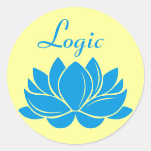 Blue Lotus Blossom Logic Runder Aufkleber