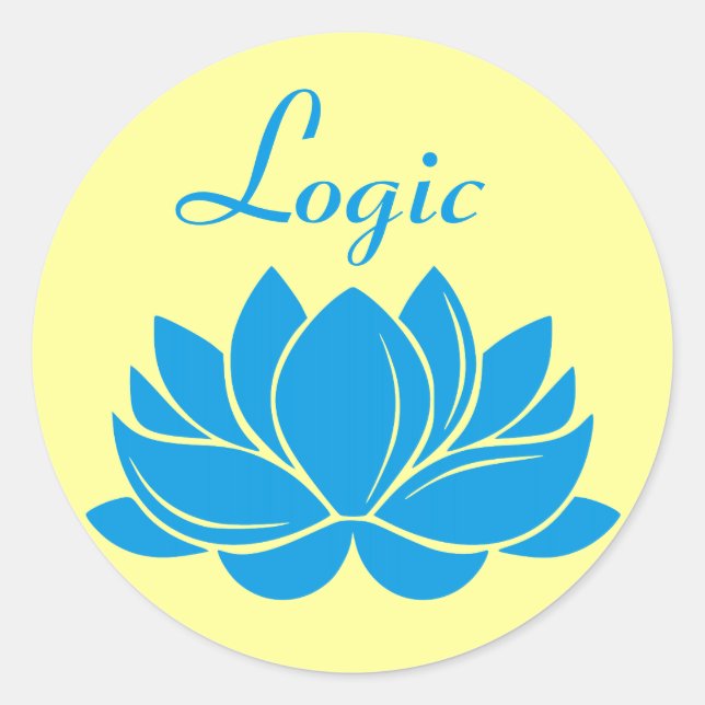 Blue Lotus Blossom Logic Runder Aufkleber (Vorderseite)