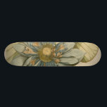 Blue Lotus Blume auf Tan Hintergrund mit Schreiben Skateboard<br><div class="desc">Im Mittelpunkt dieses Stückes steht eine wunderschöne blaue Lotus-Blume in voller Blüte. Die gelbe Mitte ist fast hypnotisierend in ihrer Pracht. Fügen Sie Ihrem Zuhause ein wenig Eleganz mit diesem Druck hinzu!</div>