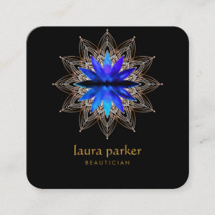 Blue Lotus Blume Heiltherapie Yoga Holistisch Quadratische Visitenkarte