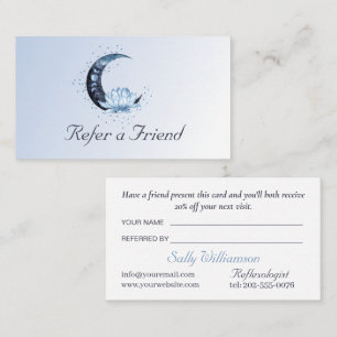 Blue Lotus Blume Moon Business Empfehlungskarte