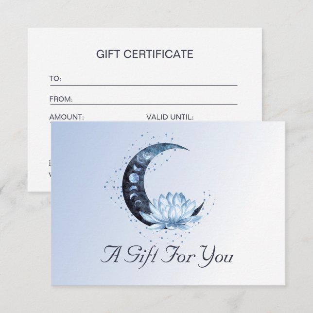 Blue Lotus Blume Moon Business Geschenkgutschein (Vorne/Hinten)