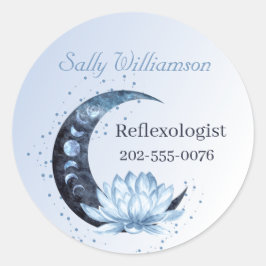 Blue Lotus Blume Moon Business Werbeaktion Runder Aufkleber