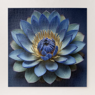 Blue Lotus Blume Spirituelle Zen Art Puzzle