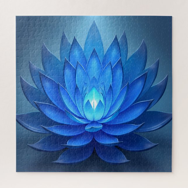 Blue Lotus Blume Spirituelle Zen Art Puzzle (Vertikal)
