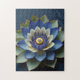 Blue Lotus Blume Spirituelle Zen Art Puzzle