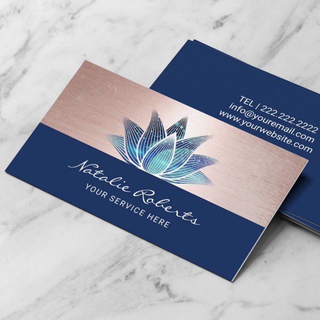 Blue Lotus Blume Yoga Instruktor Massage Therapie Visitenkarte (Von Creator hochgeladen)