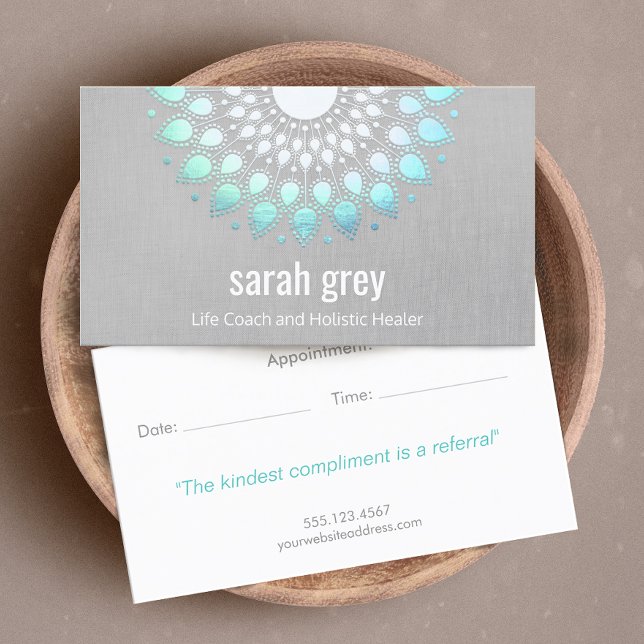 Blue Lotus Floral Holistic Health Ernennung Terminkarte (Von Creator hochgeladen)