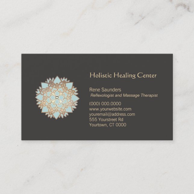 Blue Lotus Holistic Healing Arts Business Card Visitenkarte (Vorderseite)