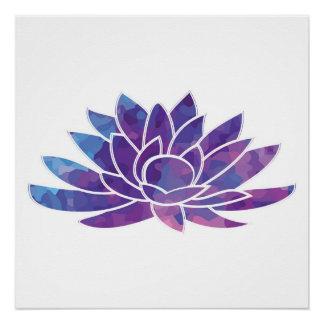Blue Lotus Lila Lotus Design Blume Art Poster
