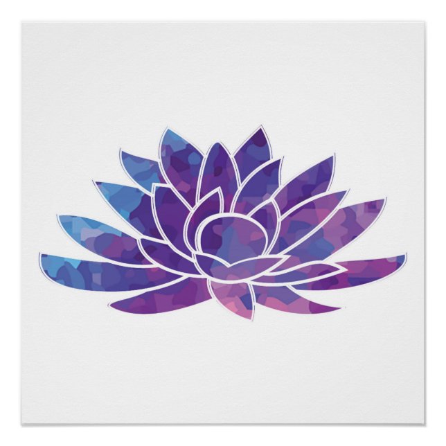 Blue Lotus Lila Lotus Design Blume Art Poster (Vorderseite)