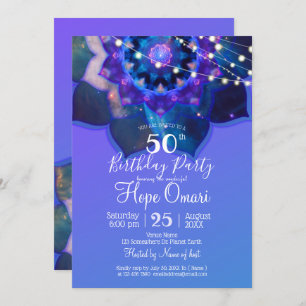 Blue Lotus Mandala Einladung