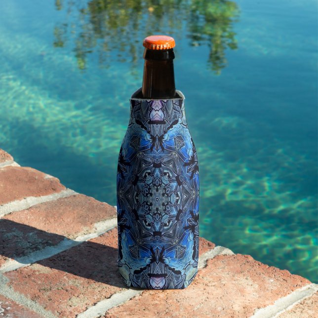 Blue Lotus Mandala - Flasche Coozie Flaschenkühler (In Situ Pool)