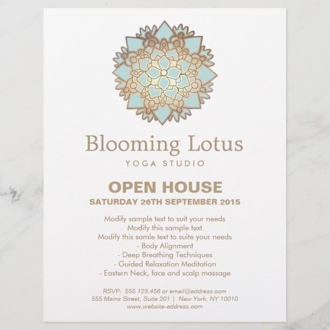 Blue Lotus Mandala Flyer (Vorne)