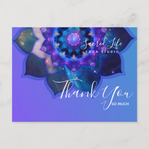 Blue Lotus Mandala Postkarte