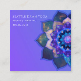 Blue Lotus Mandala Quadratische Visitenkarte