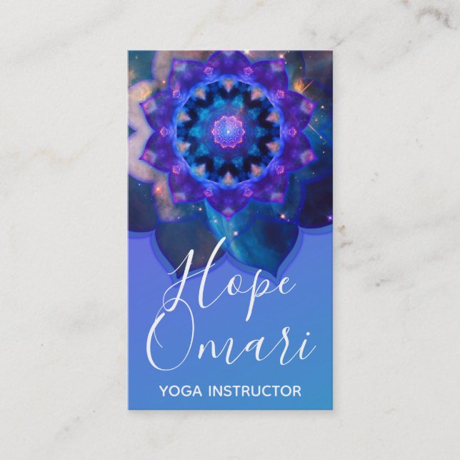 Blue Lotus Mandala Visitenkarte (Vorderseite)