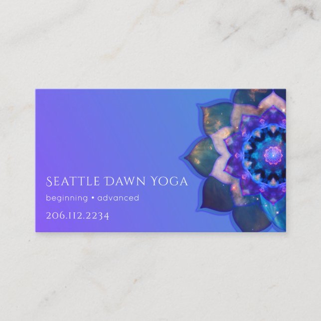 Blue Lotus Mandala Visitenkarte (Vorderseite)