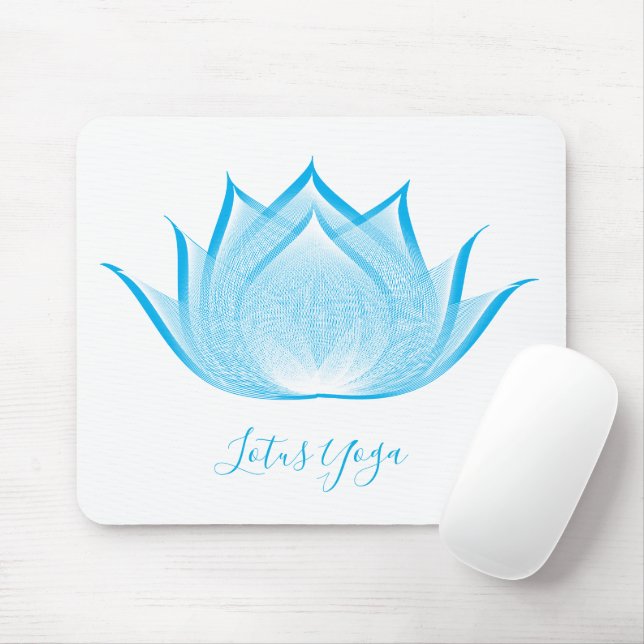 Blue Lotus Moiré Zeichnend Blume Grafische Kunst Y Mousepad (Mit Mouse)
