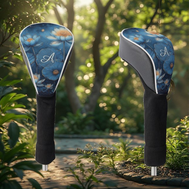 Blue Lotus Pond Serenity Symbol Renewal Spiritual Golf Headcover (Blue Lotus Pond Serenity Symbol Renewal Spiritual Golf Head Cover)