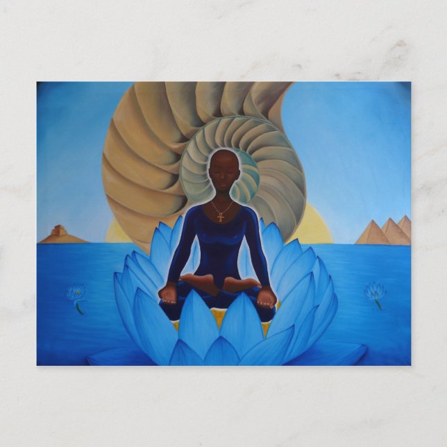 Blue Lotus Postcard Postkarte (Vorderseite)
