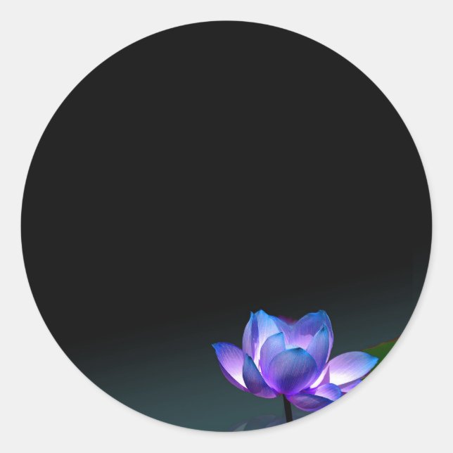 BLUE LOTUS SICKERS, personalisieren Runder Aufkleber (Vorderseite)