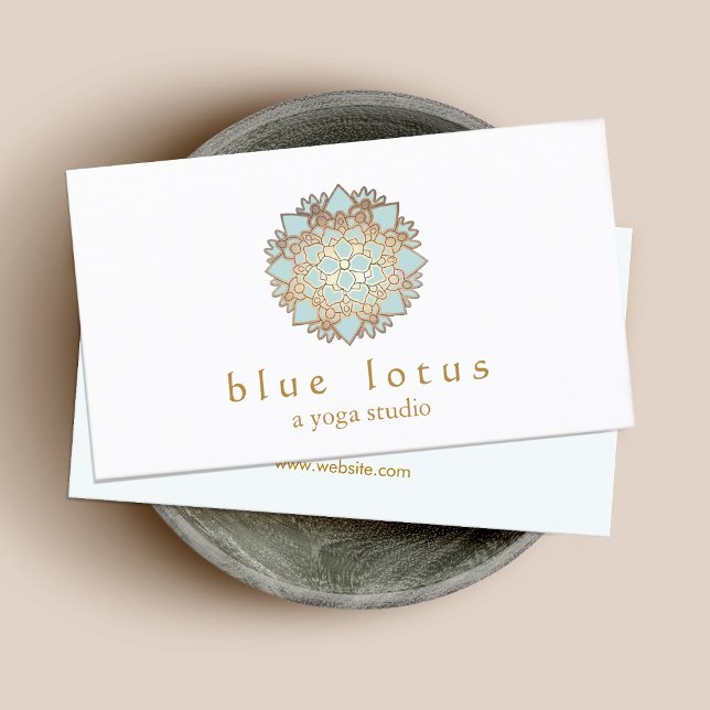 Blue Lotus Yoga Instructor Holistic Health Visitenkarte (Von Creator hochgeladen)