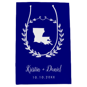 Blue Louisiana Karte Hochzeit Begrüßung Swag Mittlere Geschenktüte