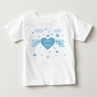 Blue Love Birds Heart Baby T-shirt