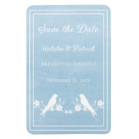Blue Lovebird Floral Save the Date Magnet