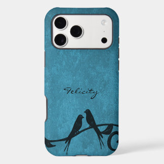 Blue Lovebirds Personalisiert iPhone Case
