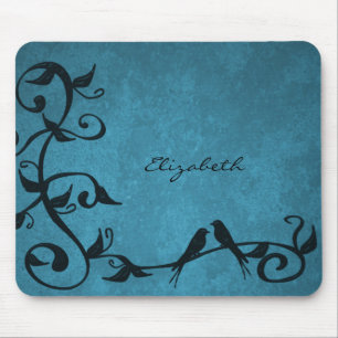 Blue Lovebirds Personalisiert Mouse Pad Mousepad