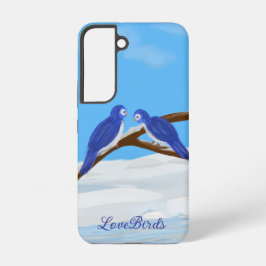 Blue LoveBirds Phone Case Samsung Galaxy Hülle