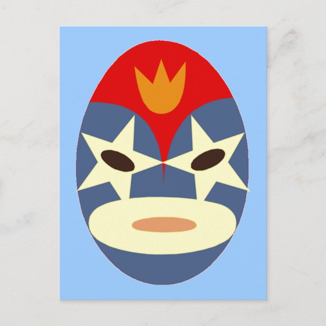 Blue Lucha Libre Mask Postkarte (Vorderseite)