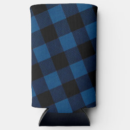 Blue Lumberjack Plaid Selters Dosenkühler