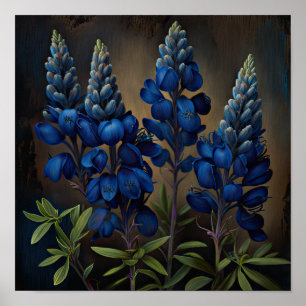Blue Lupine Blume Art Print Poster