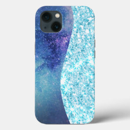Blue Luxury Moderne Gradientengalaxie Glitzer Star Case-Mate iPhone Hülle
