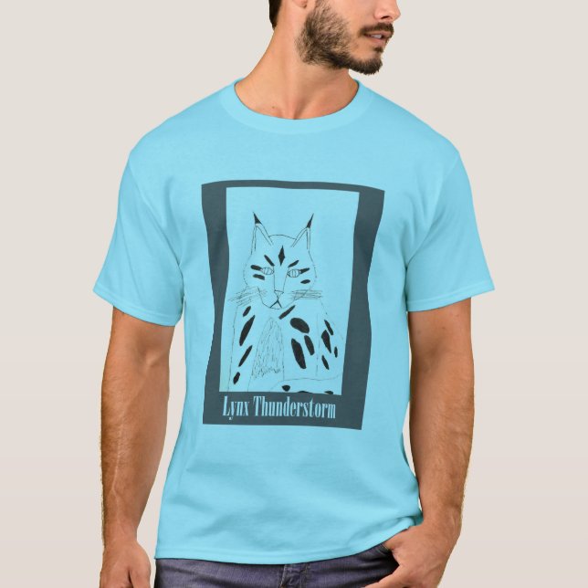 Blue Lynx Portrait T-Shirt (Vorderseite)
