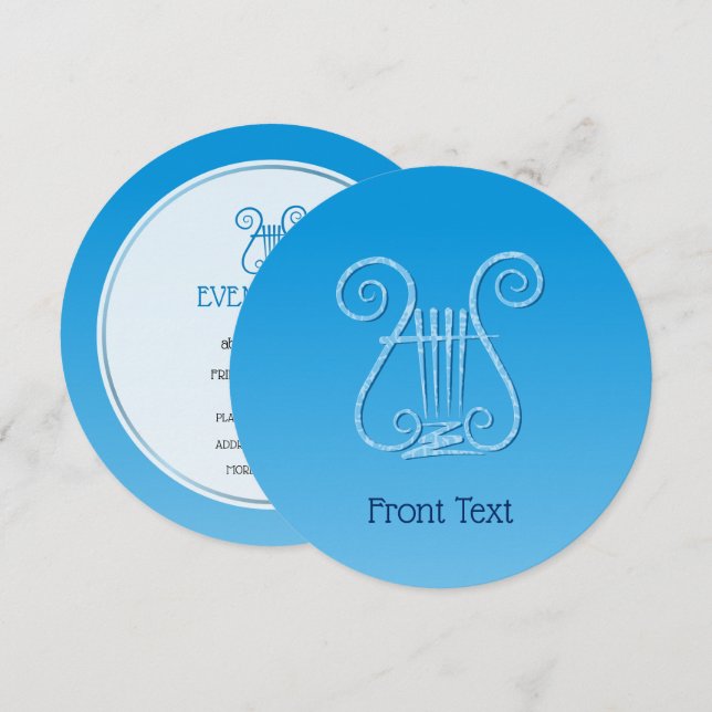 Blue Lyre Einladung (Vorne/Hinten)