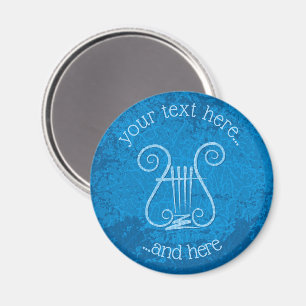 Blue Lyre Hintergrund Magnet