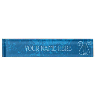 Blue Lyre Hintergrund Namensplakette
